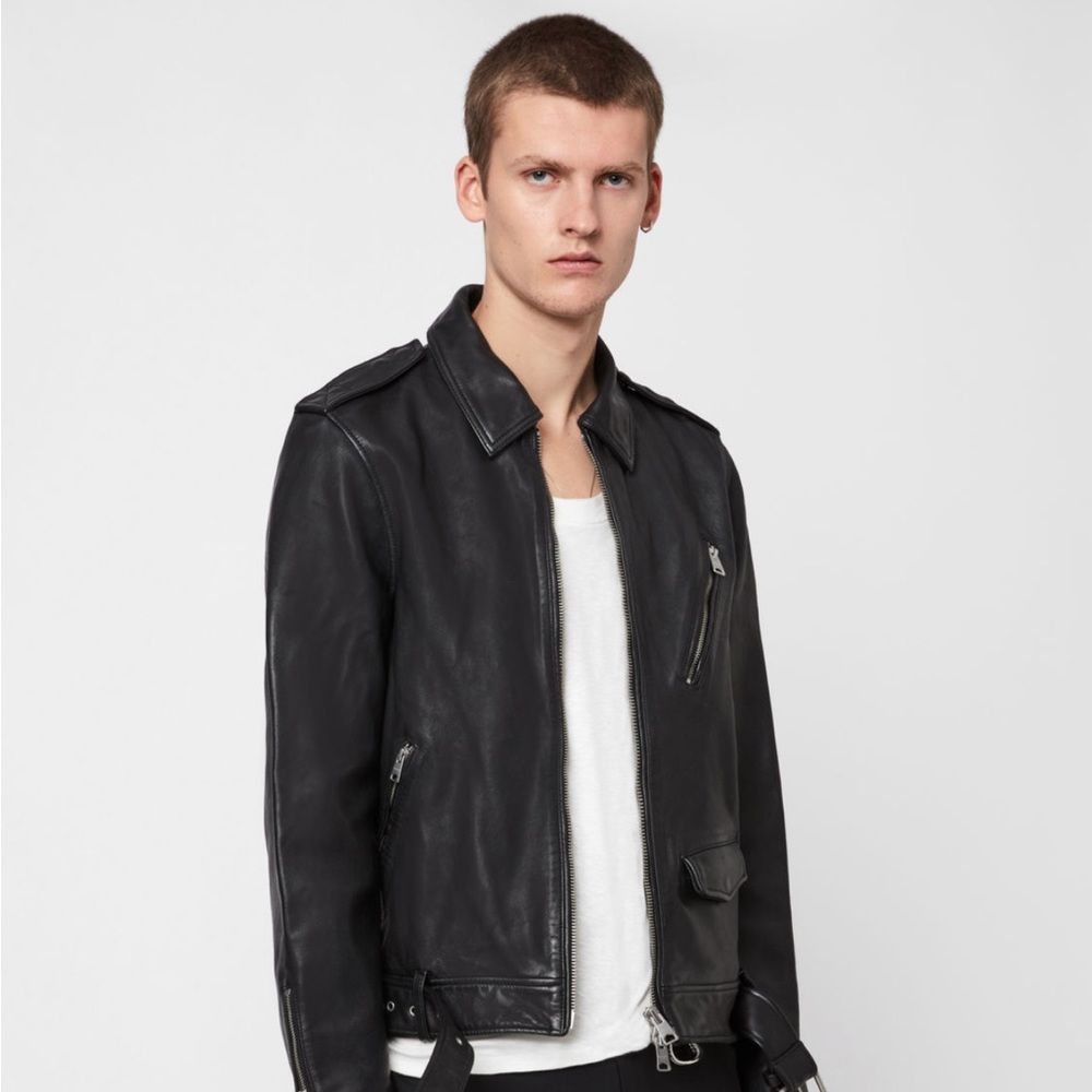 Black Leather Jacket All Saint Size M